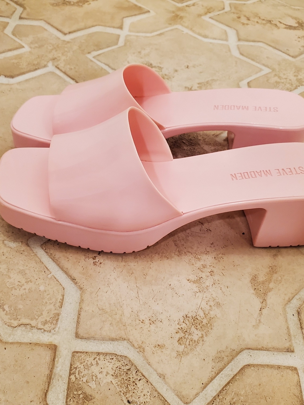 Steve Madden Harlin Hot Pink Women's Square Toe Platform Jelly Slide Sandal 11